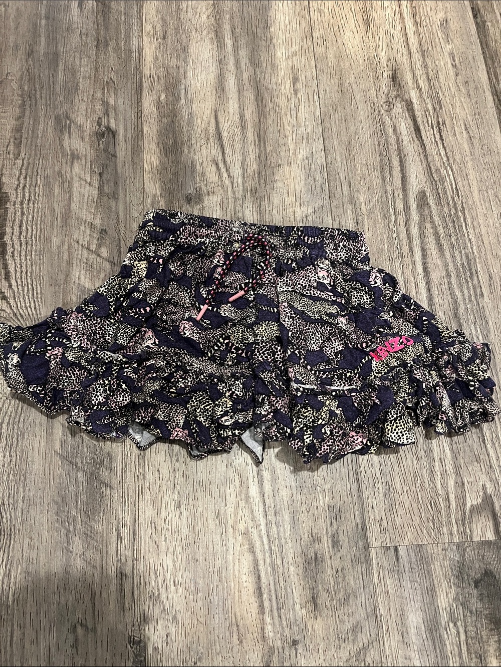 Kenzo Navy Floral Ruffle Skort with Pink Logo